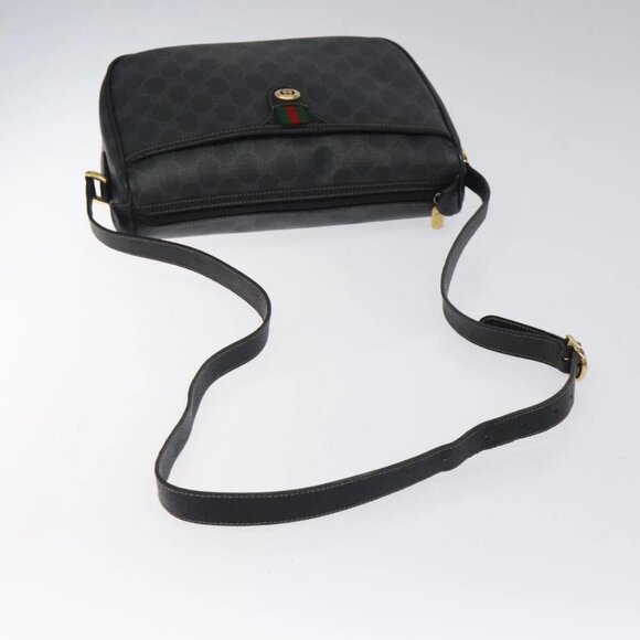 GUCCI GG Supreme Web Sherry Line Shoulder Bag PVC Black 89 02 077 Auth 117764 - Picture 8 of 16